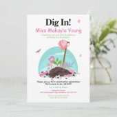 ピンクの建設 誕生日招待状 招待状 (スタンド正面)