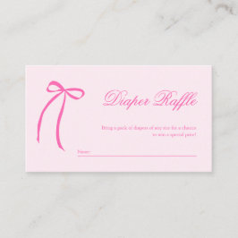 ピンクの弓おむつラッフルエンクロージャカード エンクロージャーカード