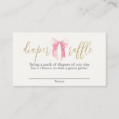 ピンクの弓おむつラッフルエンクロージャカード エンクロージャーカード (正面)