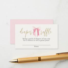 ピンクの弓おむつラッフルエンクロージャカード エンクロージャーカード