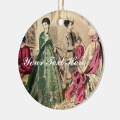 ピンクの弓が付いているビクトリアンな服 セラミックオーナメント (左)