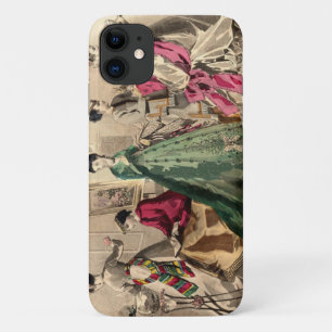 ピンクの弓が付いているビクトリアンな服 iPhone 11 ケース
