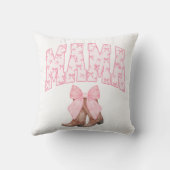 ピンクの弓でカントリーブーツ，ママ クッション (裏面)