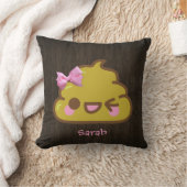 ピンクの弓とのパーソナライズなCutey Poo クッション (ブランケット)