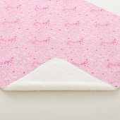 ピンクの弓とハートパターン シェルパブランケット (3/4)