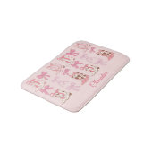 ピンクの弓とブーツのバパーソナライズされたスガーリーマット バスマット (アングル)