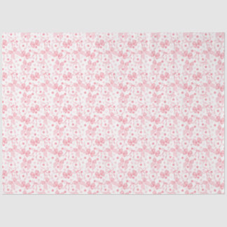 ピンクの弓と濃いピンクのドット 薄葉紙