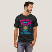 ピンクの弓と無料スロー性別を明らかにするデザイン Tシャツ (正面フル)