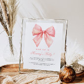 ピンクの弓どのように大きいママの腹の赤ちゃんシャワーゲーム ポスター