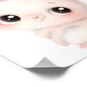 ピンクの弓のウォールアートで愛らしいバニー ポスター (角)