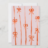 ピンクの弓のクリスマスカード 招待状 (裏面)