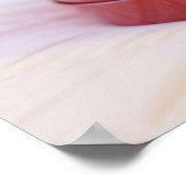 ピンクの弓のクリスマスフォトと可愛い犬 ポスター (角)