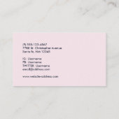 ピンクの弓のクリスマスフォトと可愛い犬 名刺 (裏面)