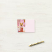 ピンクの弓のクリスマス写真を飾ったかわいい犬 ポストイット (デスク上)