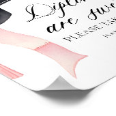 ピンクの弓のグラデーションの卒業証書は甘いトリートメント ポスター (角)