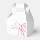 ピンクの弓のブライダルシャワー フェイバーボックス (正面サイド)