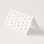 ピンクの弓のベビーガールシャワー折り畳み可能なサンキューカード (裏面)