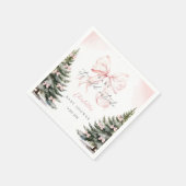 ピンクの弓のベビーシャワー外は寒い スタンダードカクテルナプキン (角)