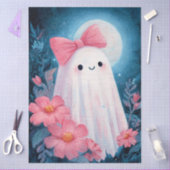 ピンクの弓の切り離し付き幽霊 薄葉紙 (クラフト)