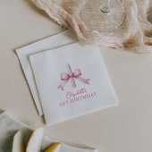 ピンクの弓の女の子が1歳の誕生日を過ごしたい スタンダードカクテルナプキン