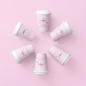 ピンクの弓の女の子が1歳の誕生日を過ごしたい 紙コップ