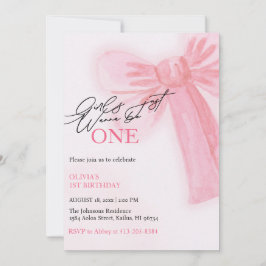 ピンクの弓の女の子だけで1歳の誕生日になりたい シーズンカード