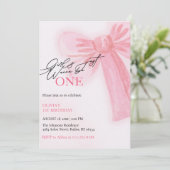 ピンクの弓の女の子だけで1歳の誕生日になりたい シーズンカード (スタンド正面)