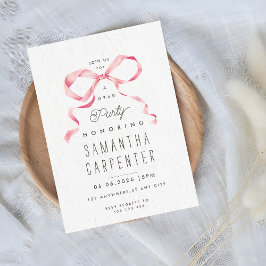 ピンクの弓の小悪魔 フォト 卒業パーティー  招待状