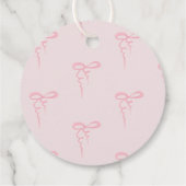 ピンクの弓の波状の女エレガントの子のシャワー感謝していユー フェイバータグ (裏面)