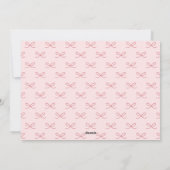 ピンクの弓の波状写真クリスマス シーズンカード (裏面)