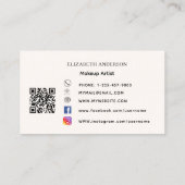 ピンクの弓の花花模様qrコードソーシャルメディア 名刺 (裏面)