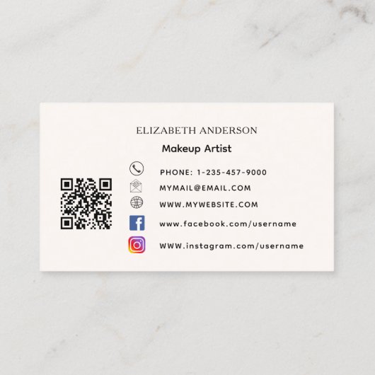 ピンクの弓の花花模様qrコードソーシャルメディア 名刺 (裏面)