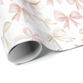 ピンクの弓の誕生日 ラッピングペーパー (ロールコーナー)