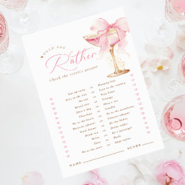 ピンクの弓は彼女はむしろブライダルシャワーゲーム