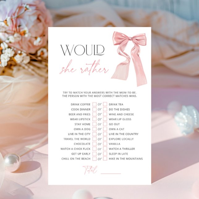 ピンクの弓は彼女はむしろ赤ちゃんシャワーのゲーム (クリエイターアップロード済み)