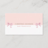 ピンクの弓は白とピンクの名刺 名刺 (正面)