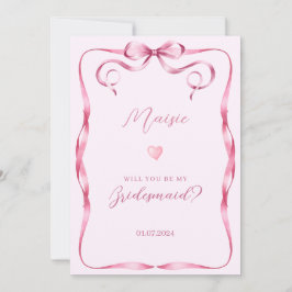 ピンクの弓は私の花嫁のプロポーザルのカードになる 招待状