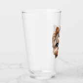 ピンクの弓を使ったかわいいヨークシャーテリア タンブラーグラス (右)