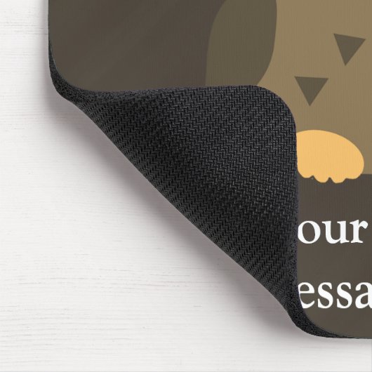 ピンクの弓を持つかわいい女の赤ちゃんのフクロウ マウスパッド (コーナー)