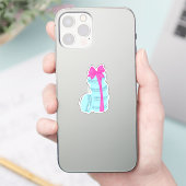 ピンクの弓を持つマカロンのスタック シール (スマートフォン)