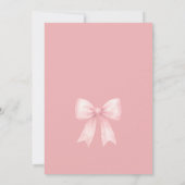 ピンクの弓カボチャの赤ちゃんミニマルシャワー 招待状 (裏面)
