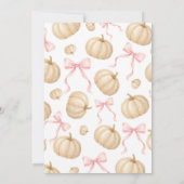 ピンクの弓カボチャの赤ちゃんミニマルシャワー 招待状 (裏面)