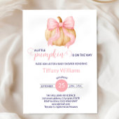 ピンクの弓カボチャの赤ちゃんミニマルシャワー 招待状