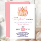 ピンクの弓カボチャの赤ちゃんミニマルシャワー 招待状