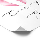 ピンクの弓カードとギフト書エレガント道 ポスター (角)