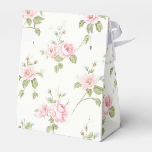 ピンクの弓ガール南名門私立校風の赤ちゃんシャワー フェイバーボックス (裏面サイド)