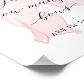 ピンクの弓ガール赤ちゃんシャワーいくつ弓を推測 ポスター (角)