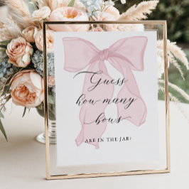 ピンクの弓ガール赤ちゃんシャワーいくつ弓を推測 ポスター