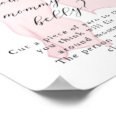 ピンクの弓ガール赤ちゃんシャワーどのように大きいママの腹 ポスター (角)