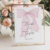 ピンクの弓ガール赤ちゃんシャワー本とギフト ポスター